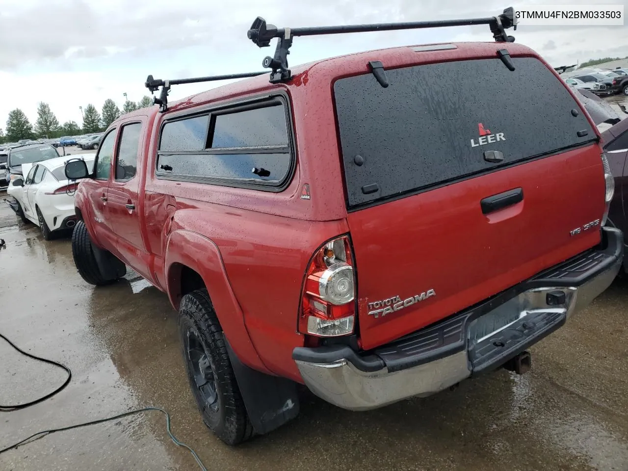 2011 Toyota Tacoma Double Cab Long Bed VIN: 3TMMU4FN2BM033503 Lot: 55079364