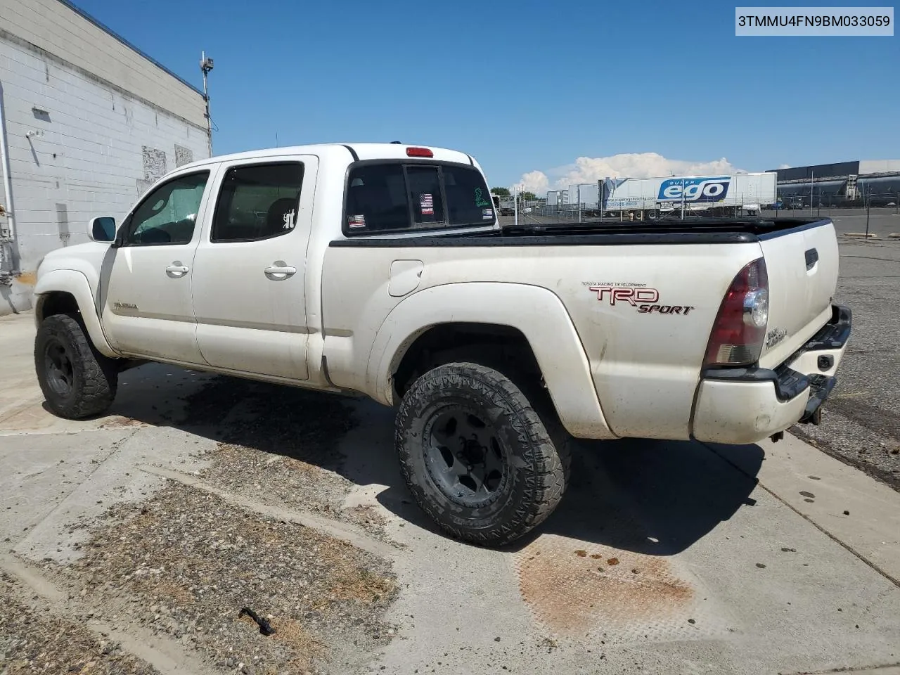 2011 Toyota Tacoma Double Cab Long Bed VIN: 3TMMU4FN9BM033059 Lot: 59534104