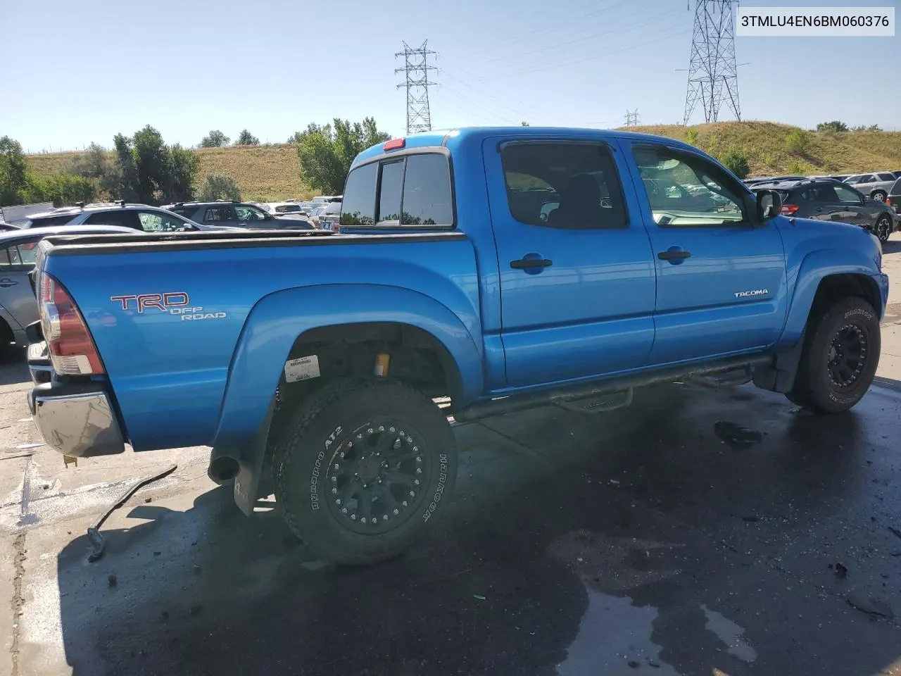 2011 Toyota Tacoma Double Cab VIN: 3TMLU4EN6BM060376 Lot: 63705104