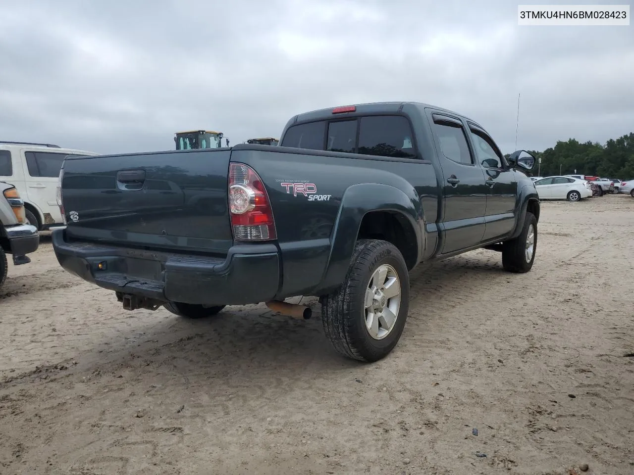 3TMKU4HN6BM028423 2011 Toyota Tacoma Double Cab Prerunner Long Bed