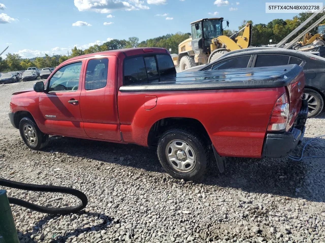 2011 Toyota Tacoma Access Cab VIN: 5TFTX4CN4BX002738 Lot: 72602944