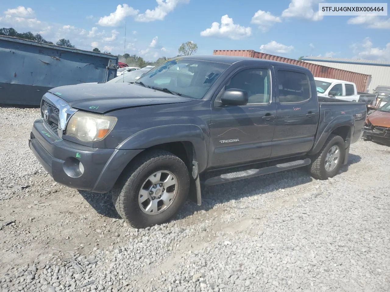 2011 Toyota Tacoma Double Cab Prerunner VIN: 5TFJU4GNXBX006464 Lot: 72729194