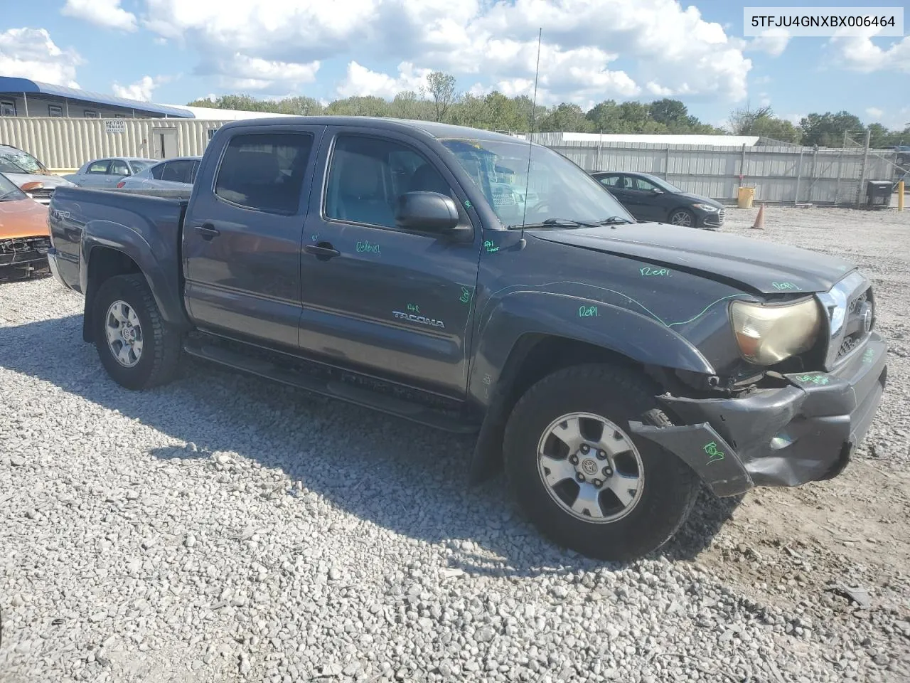 2011 Toyota Tacoma Double Cab Prerunner VIN: 5TFJU4GNXBX006464 Lot: 72729194