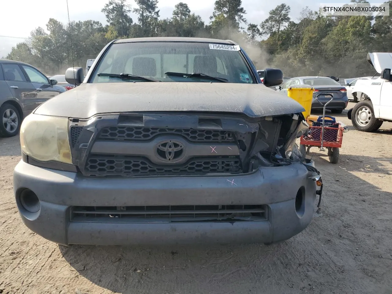 2011 Toyota Tacoma VIN: 5TFNX4CN4BX005034 Lot: 75645294