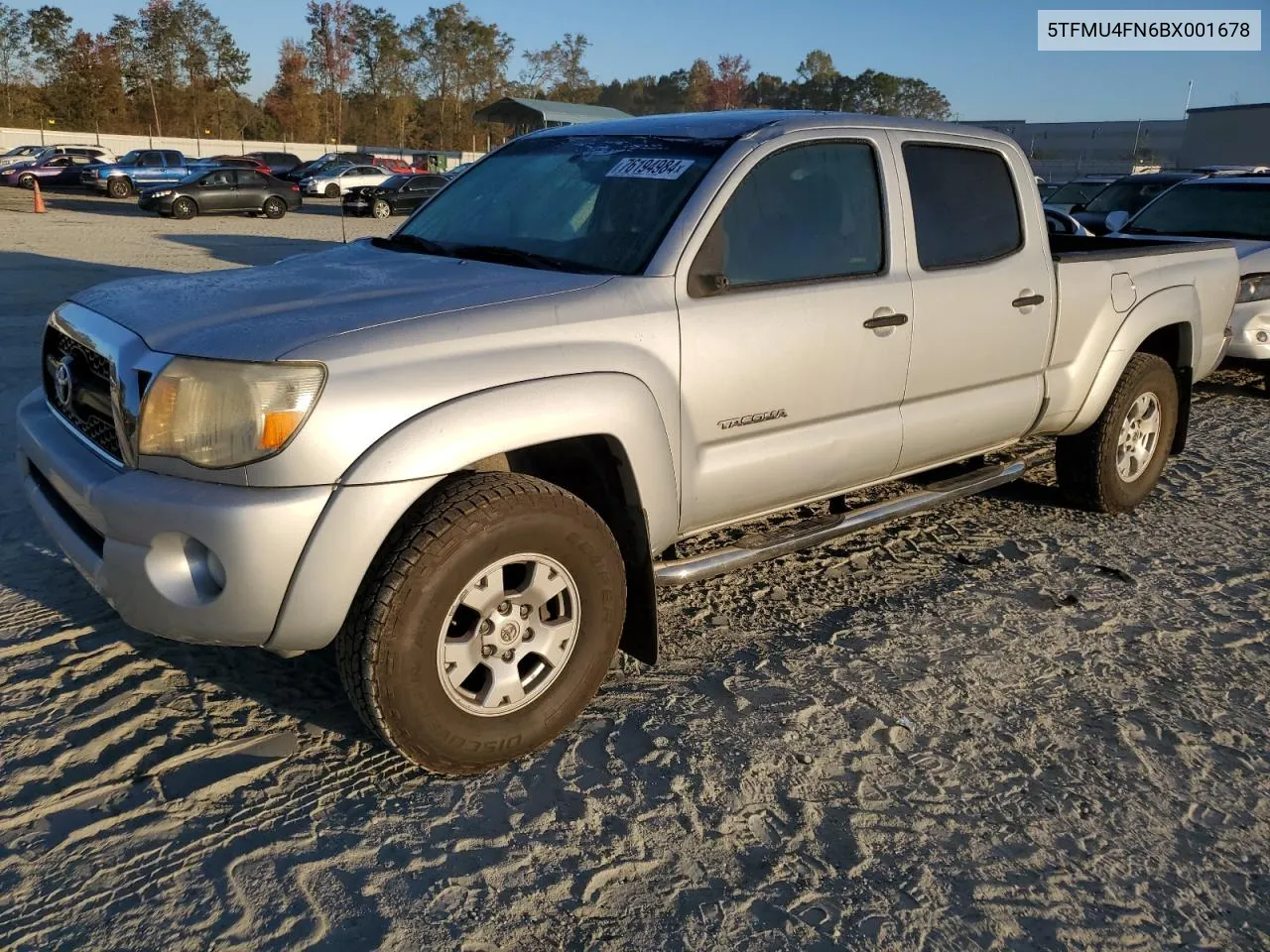 2011 Toyota Tacoma Double Cab Long Bed VIN: 5TFMU4FN6BX001678 Lot: 76194984