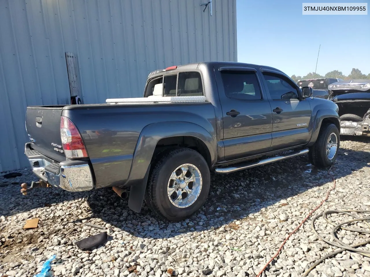 2011 Toyota Tacoma Double Cab Prerunner VIN: 3TMJU4GNXBM109955 Lot: 76553474