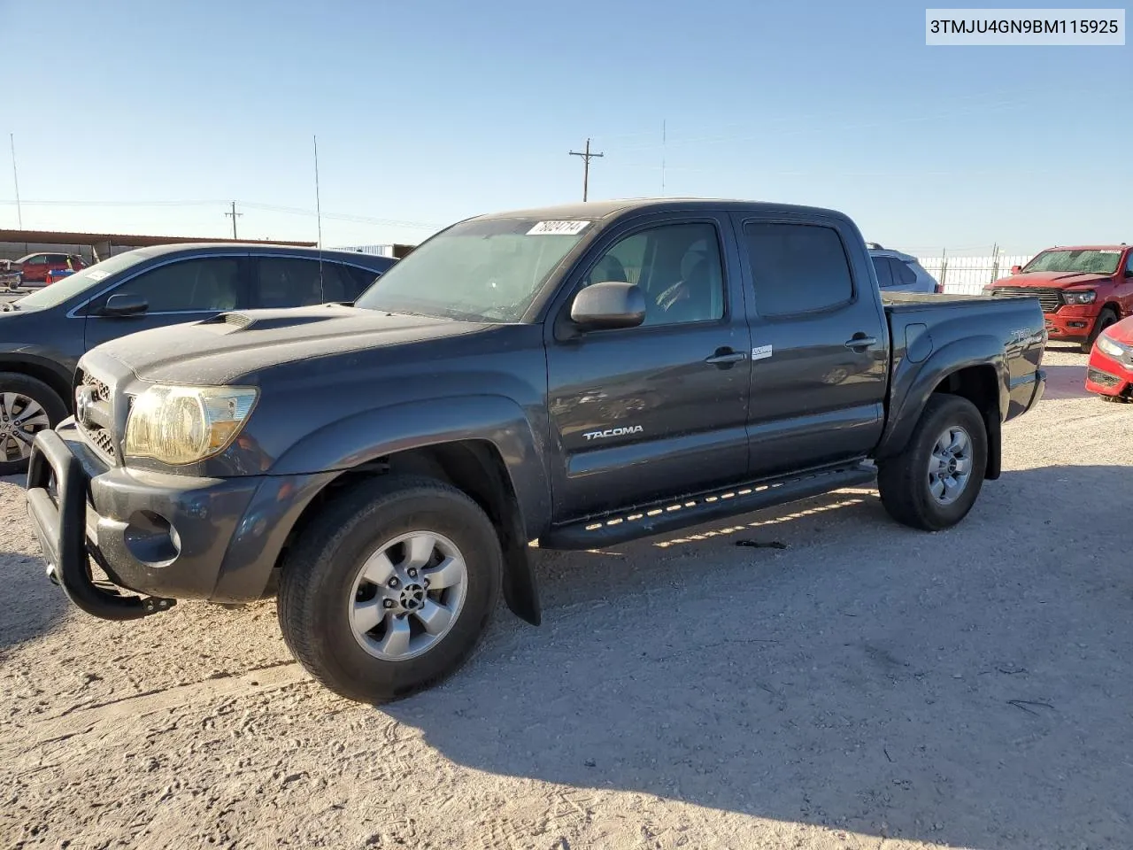 2011 Toyota Tacoma Double Cab Prerunner VIN: 3TMJU4GN9BM115925 Lot: 78024714