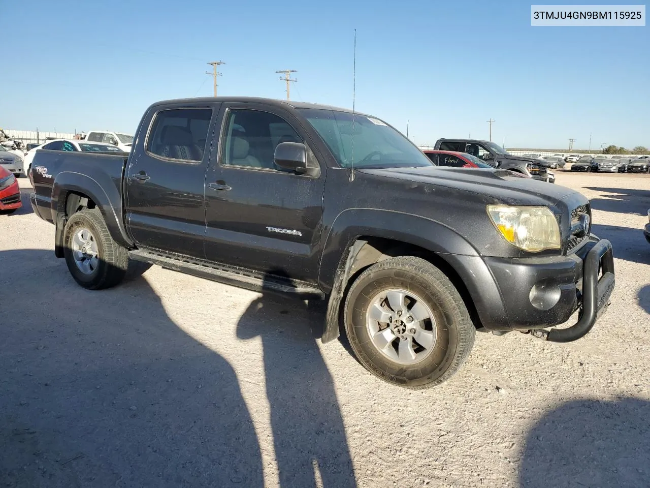 2011 Toyota Tacoma Double Cab Prerunner VIN: 3TMJU4GN9BM115925 Lot: 78024714