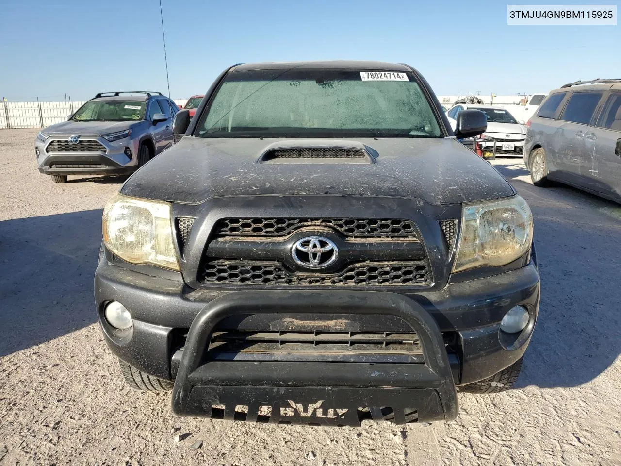 2011 Toyota Tacoma Double Cab Prerunner VIN: 3TMJU4GN9BM115925 Lot: 78024714