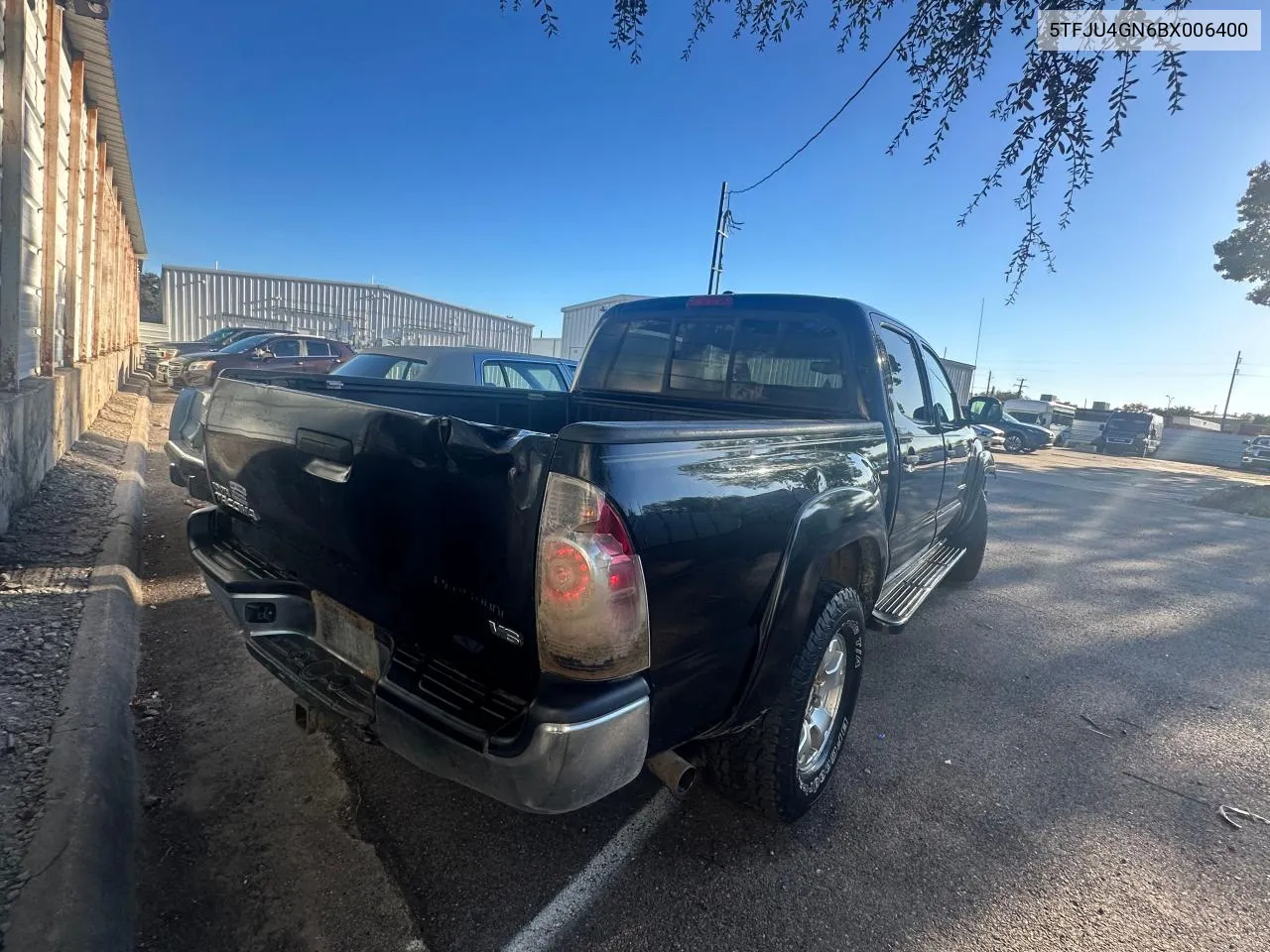 2011 Toyota Tacoma Double Cab Prerunner VIN: 5TFJU4GN6BX006400 Lot: 81004844