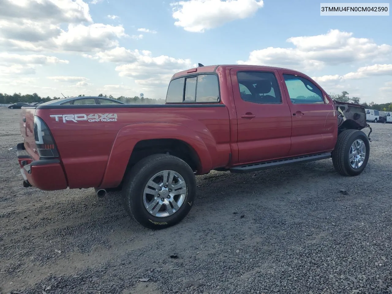 2012 Toyota Tacoma Double Cab Long Bed VIN: 3TMMU4FN0CM042590 Lot: 68916854