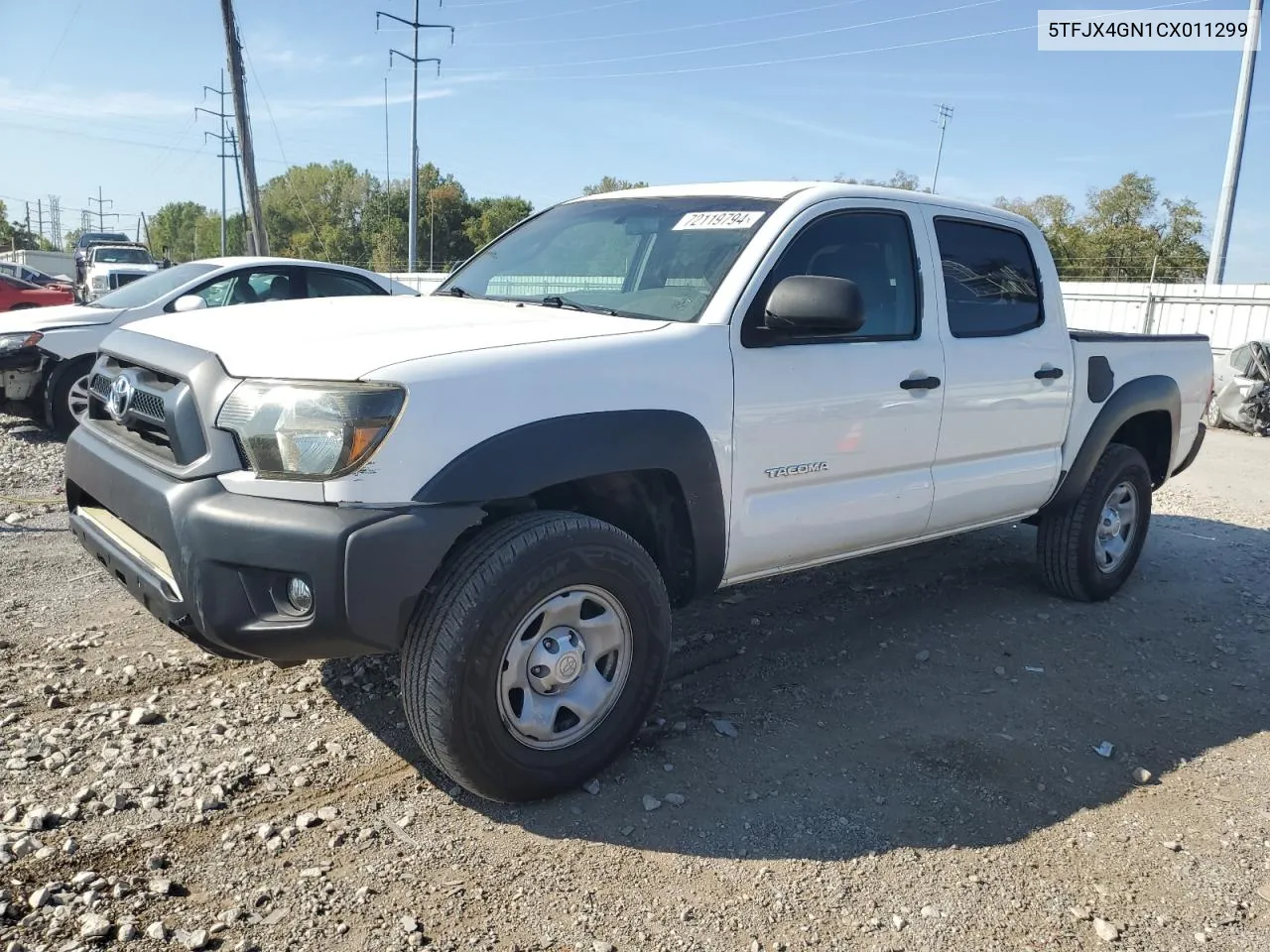 2012 Toyota Tacoma Double Cab VIN: 5TFJX4GN1CX011299 Lot: 72119794