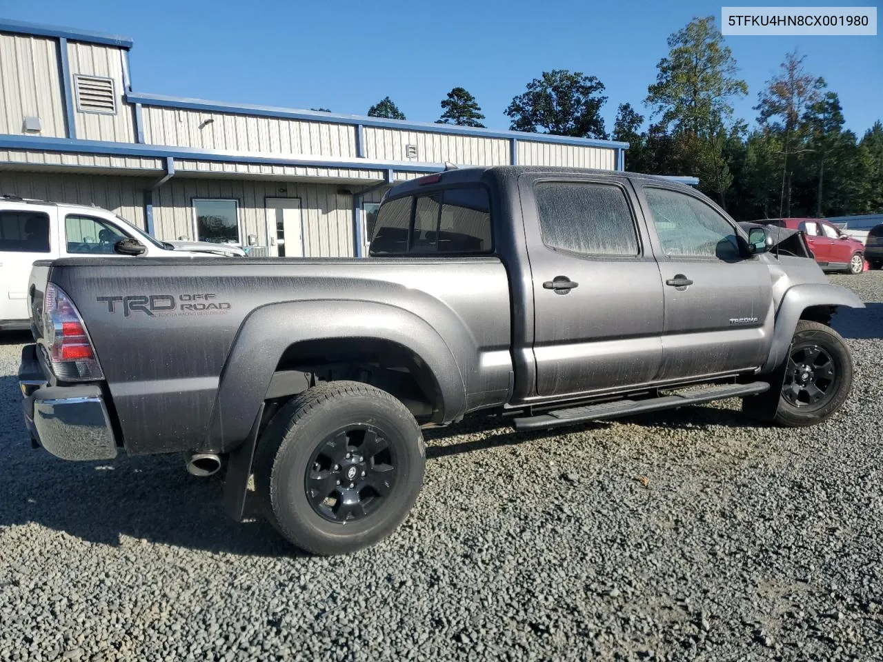 2012 Toyota Tacoma Double Cab Prerunner Long Bed VIN: 5TFKU4HN8CX001980 Lot: 72536374