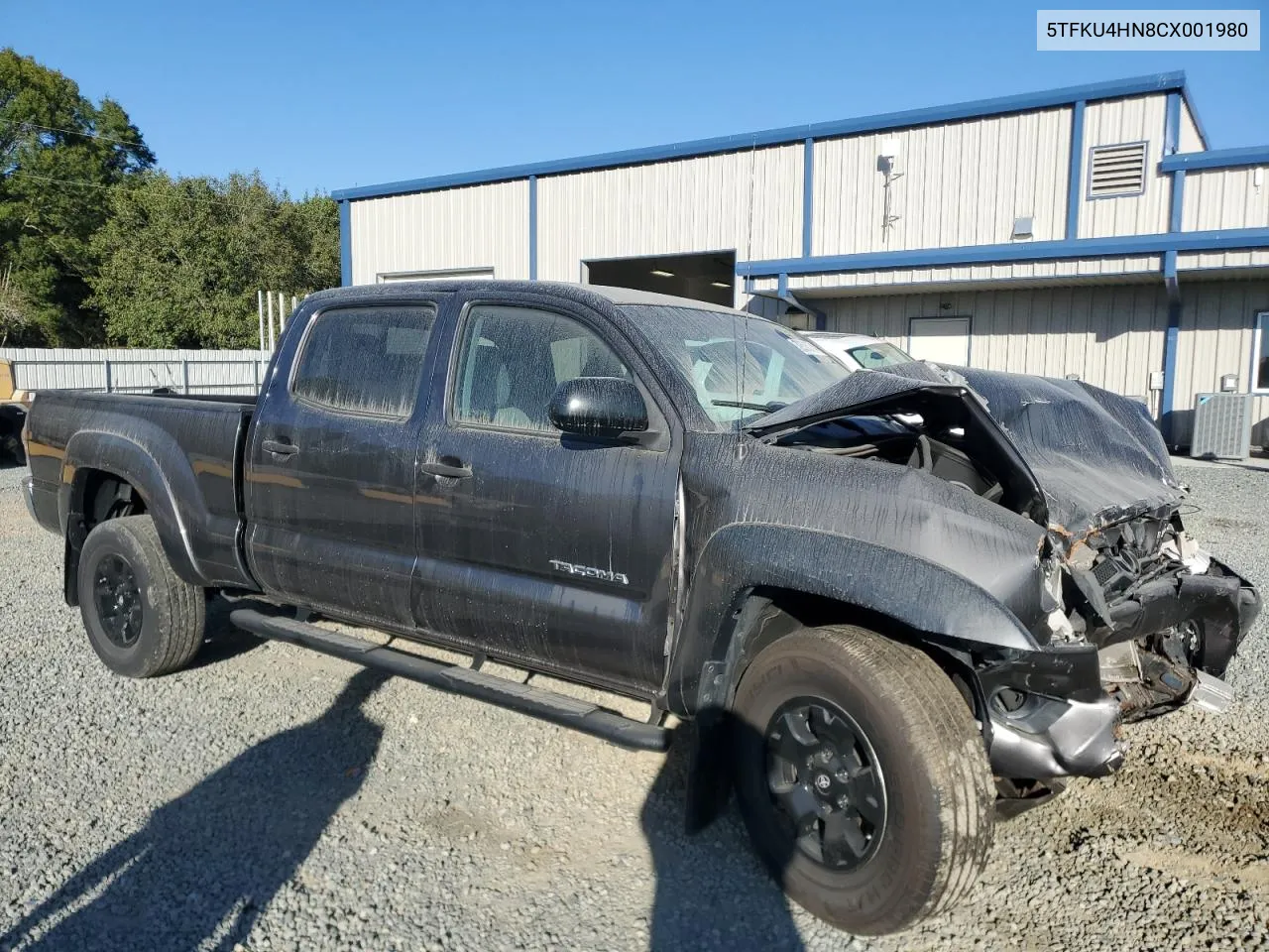 2012 Toyota Tacoma Double Cab Prerunner Long Bed VIN: 5TFKU4HN8CX001980 Lot: 72536374