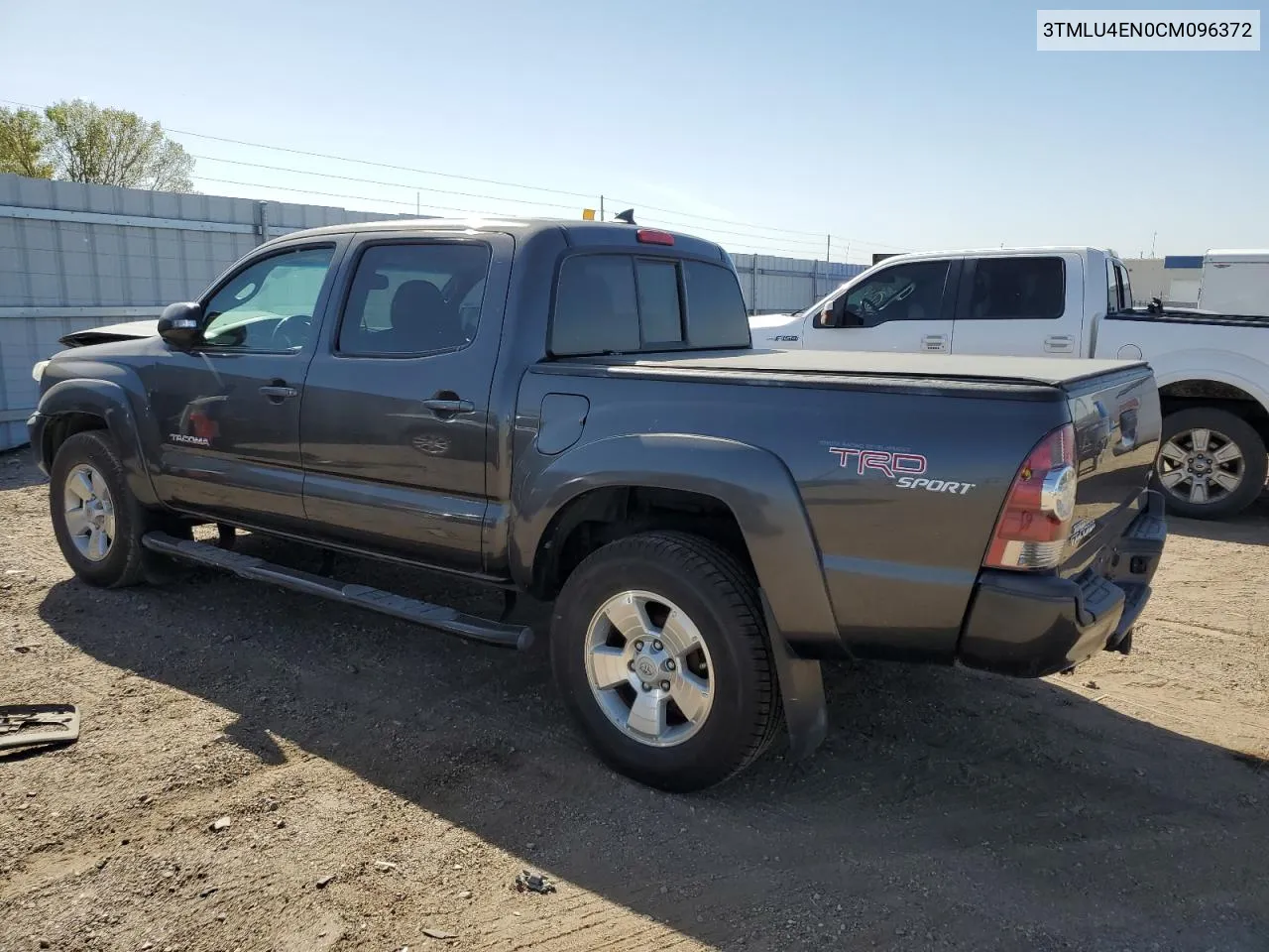 2012 Toyota Tacoma Double Cab VIN: 3TMLU4EN0CM096372 Lot: 73652394