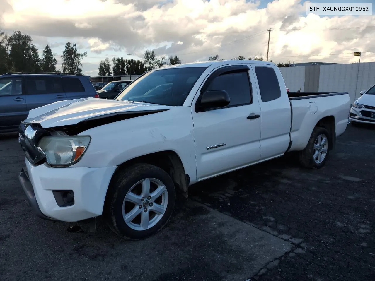 2012 Toyota Tacoma Access Cab VIN: 5TFTX4CN0CX010952 Lot: 76822694