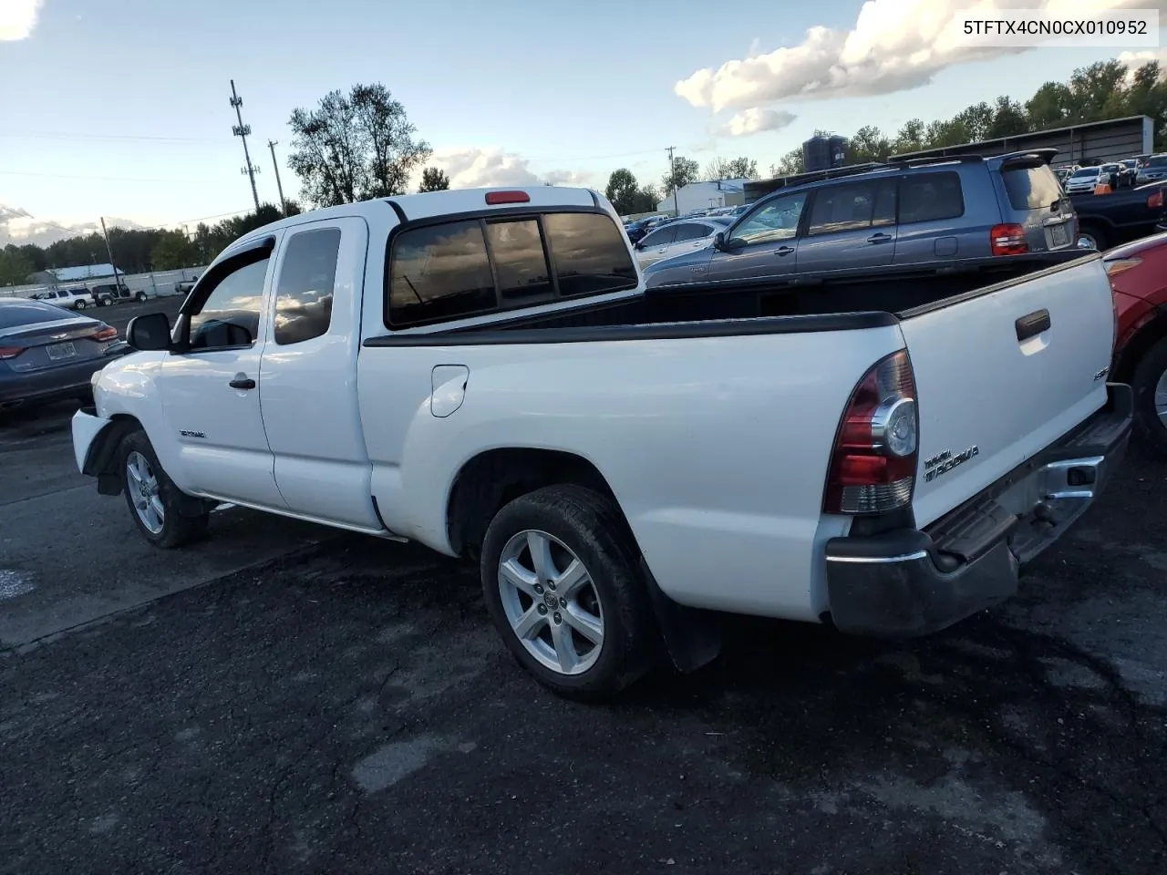 2012 Toyota Tacoma Access Cab VIN: 5TFTX4CN0CX010952 Lot: 76822694