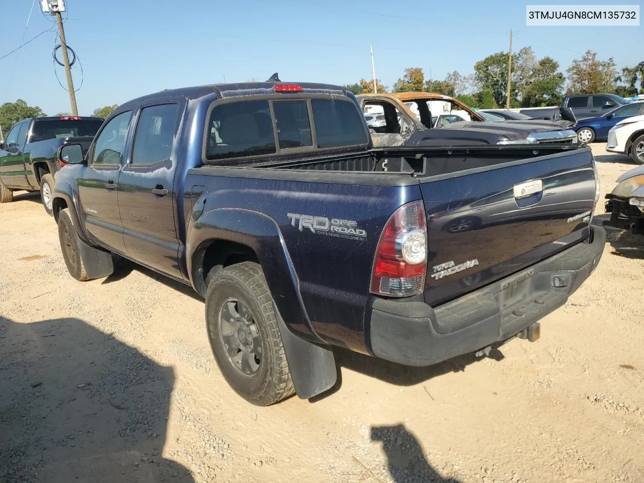 2012 Toyota Tacoma Double Cab Prerunner VIN: 3TMJU4GN8CM135732 Lot: 77626774