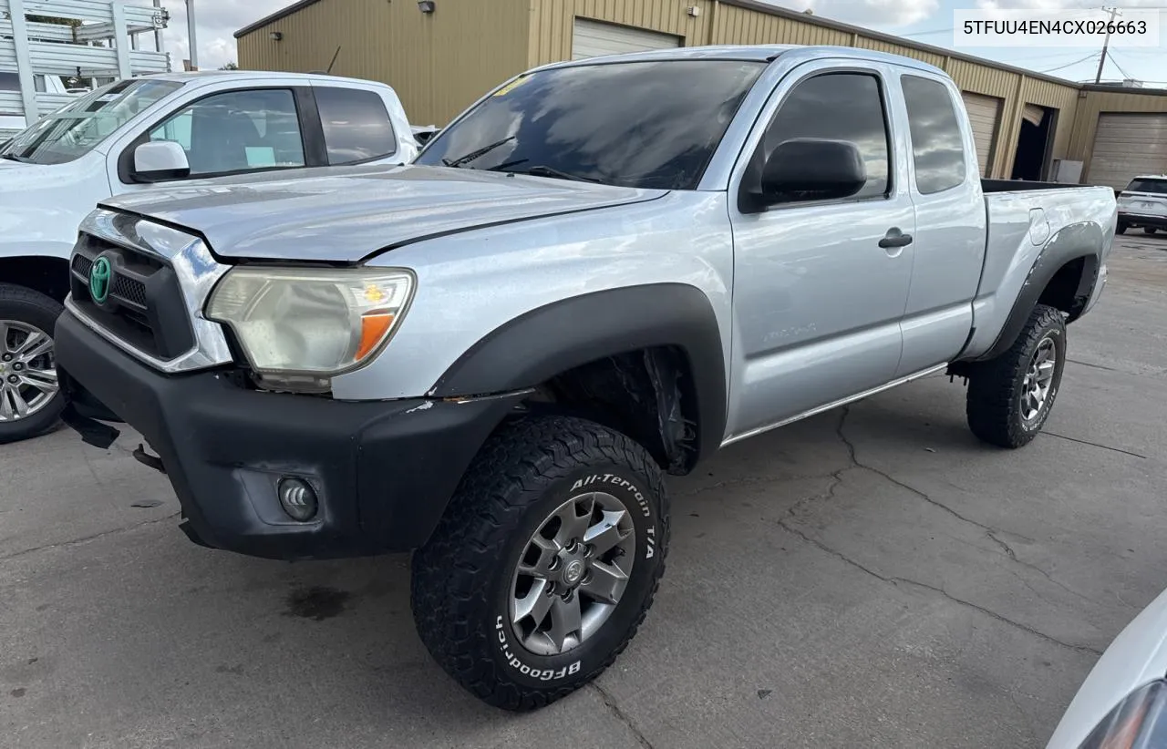 2012 Toyota Tacoma VIN: 5TFUU4EN4CX026663 Lot: 78928564