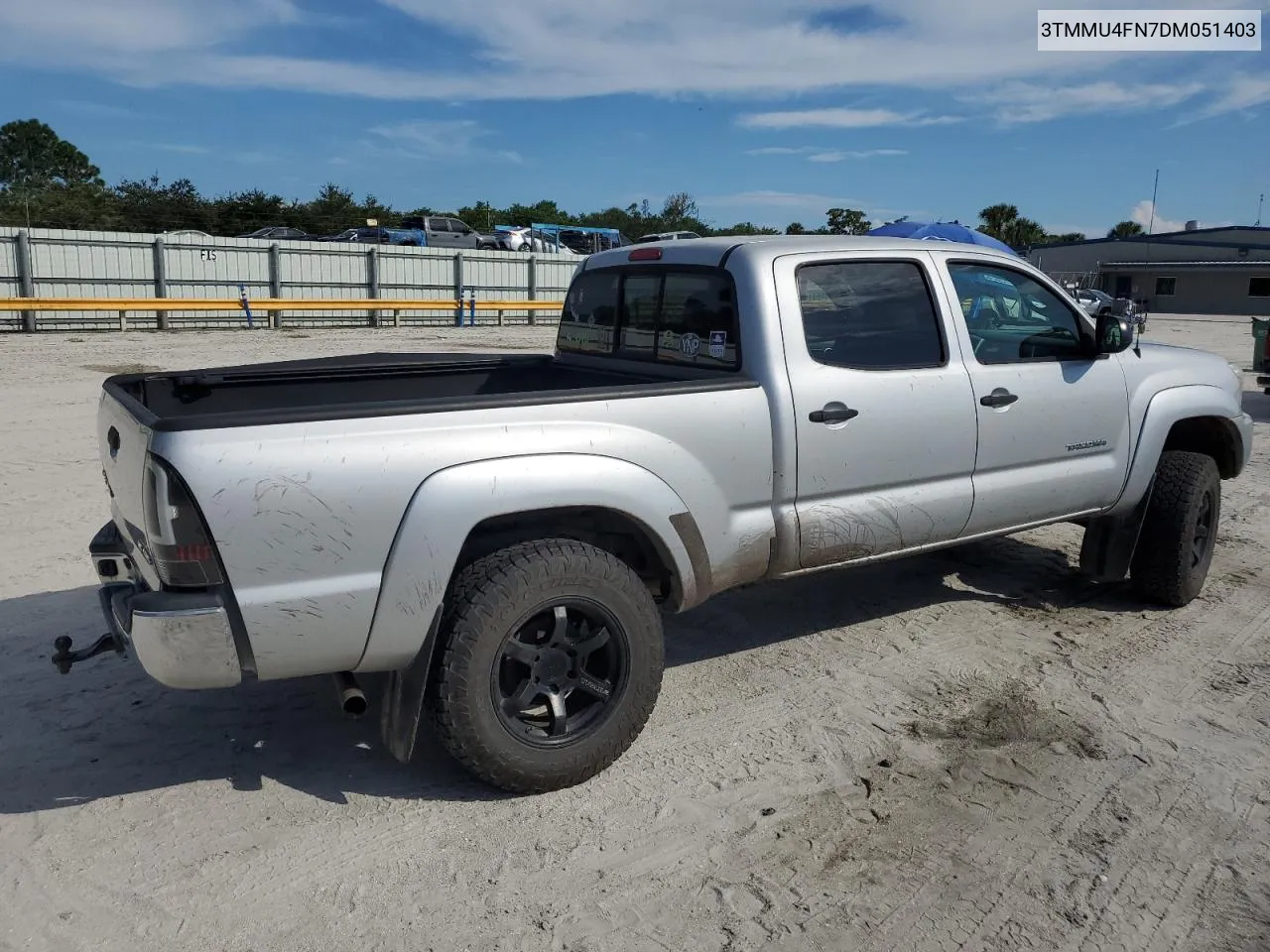 2013 Toyota Tacoma Double Cab Long Bed VIN: 3TMMU4FN7DM051403 Lot: 77954244