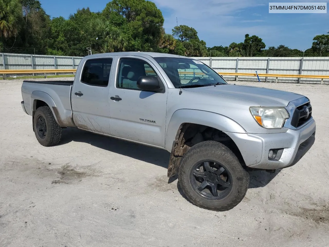 2013 Toyota Tacoma Double Cab Long Bed VIN: 3TMMU4FN7DM051403 Lot: 77954244