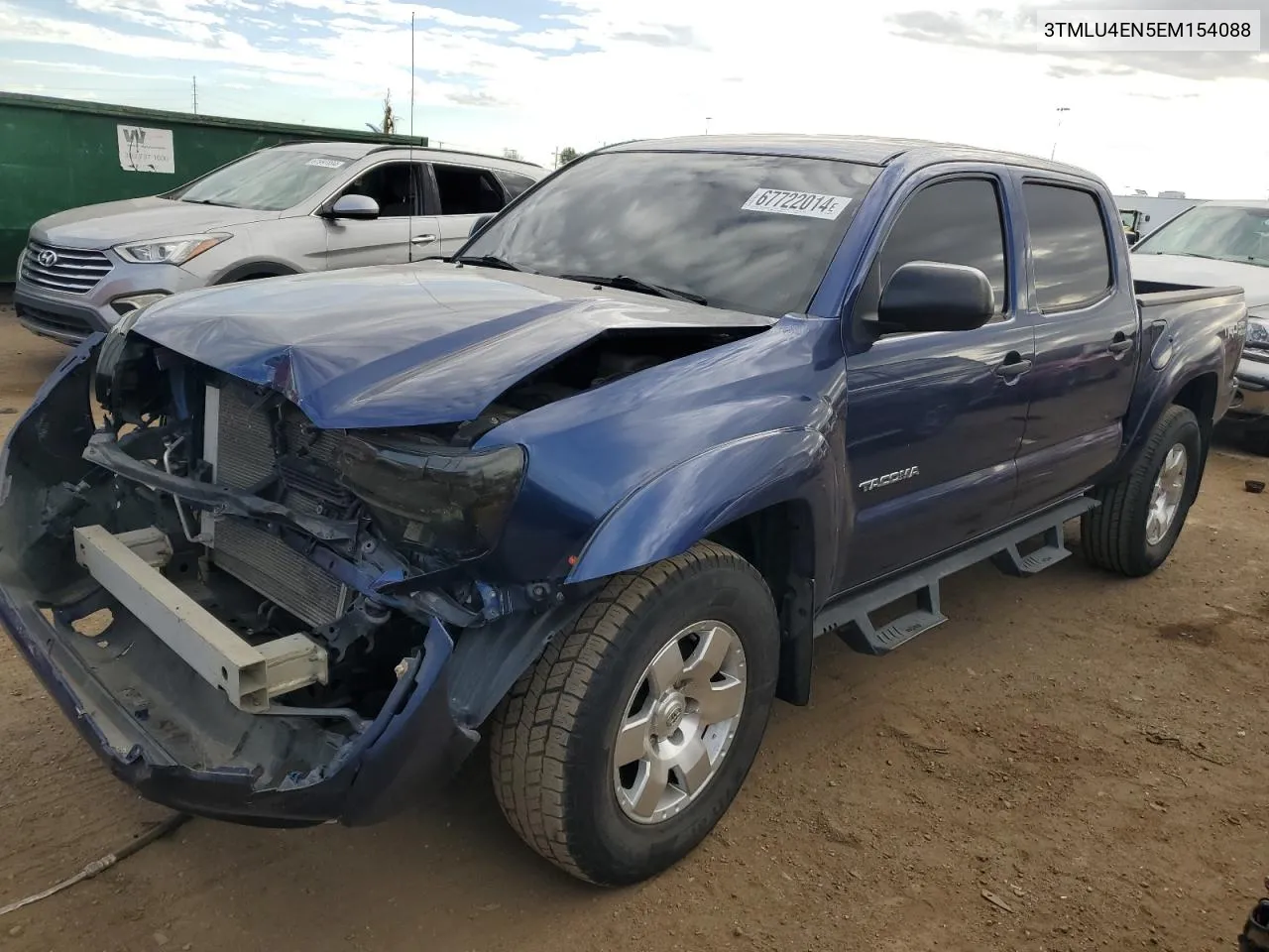 2014 Toyota Tacoma Double Cab VIN: 3TMLU4EN5EM154088 Lot: 67722014