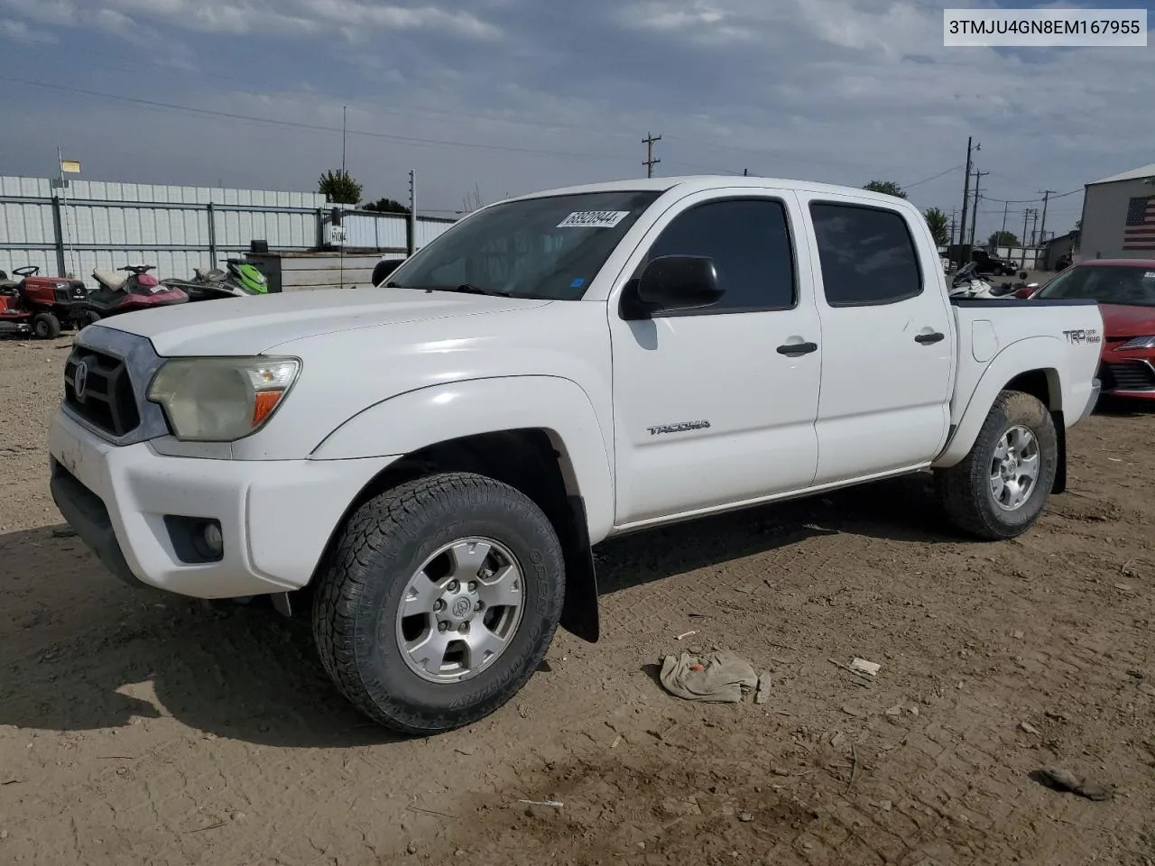 2014 Toyota Tacoma Double Cab Prerunner VIN: 3TMJU4GN8EM167955 Lot: 68920944