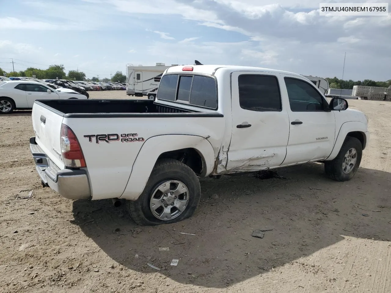 2014 Toyota Tacoma Double Cab Prerunner VIN: 3TMJU4GN8EM167955 Lot: 68920944