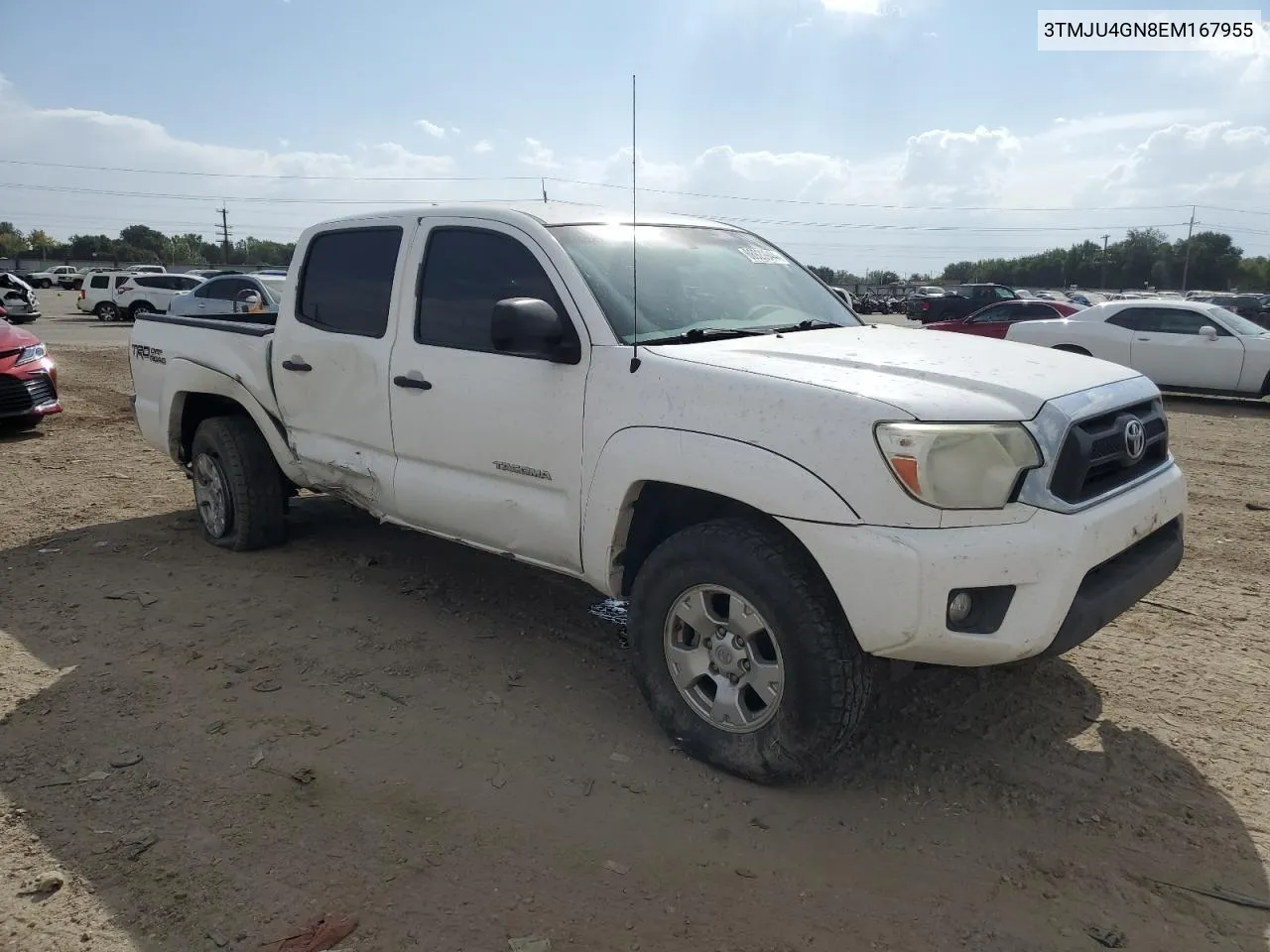 2014 Toyota Tacoma Double Cab Prerunner VIN: 3TMJU4GN8EM167955 Lot: 68920944