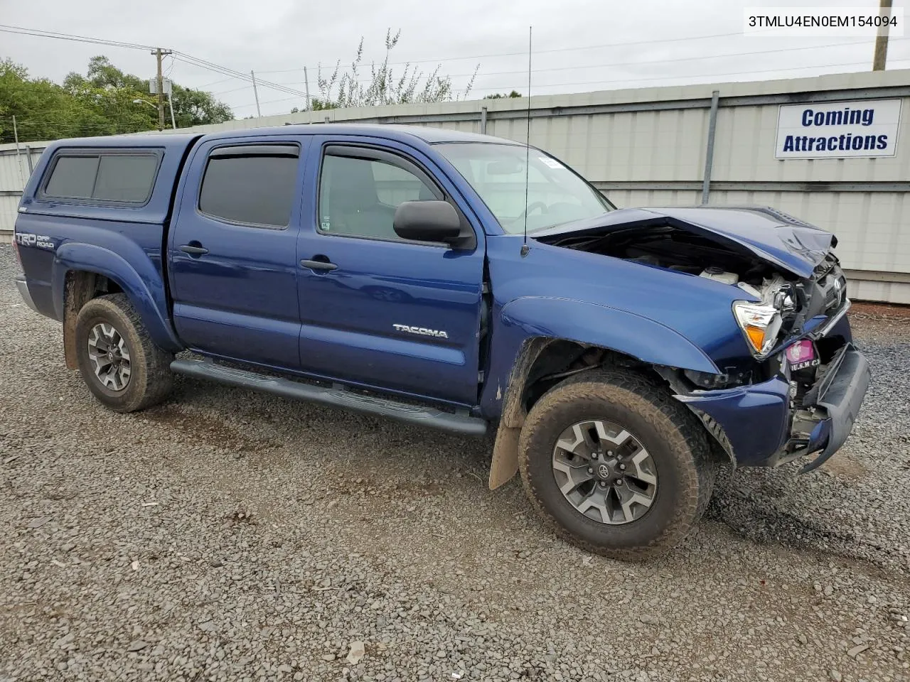 2014 Toyota Tacoma Double Cab VIN: 3TMLU4EN0EM154094 Lot: 69365614