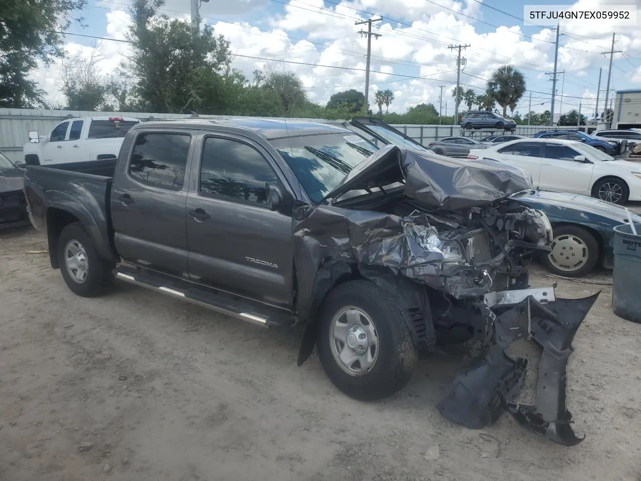 2014 Toyota Tacoma Double Cab Prerunner VIN: 5TFJU4GN7EX059952 Lot: 69395254