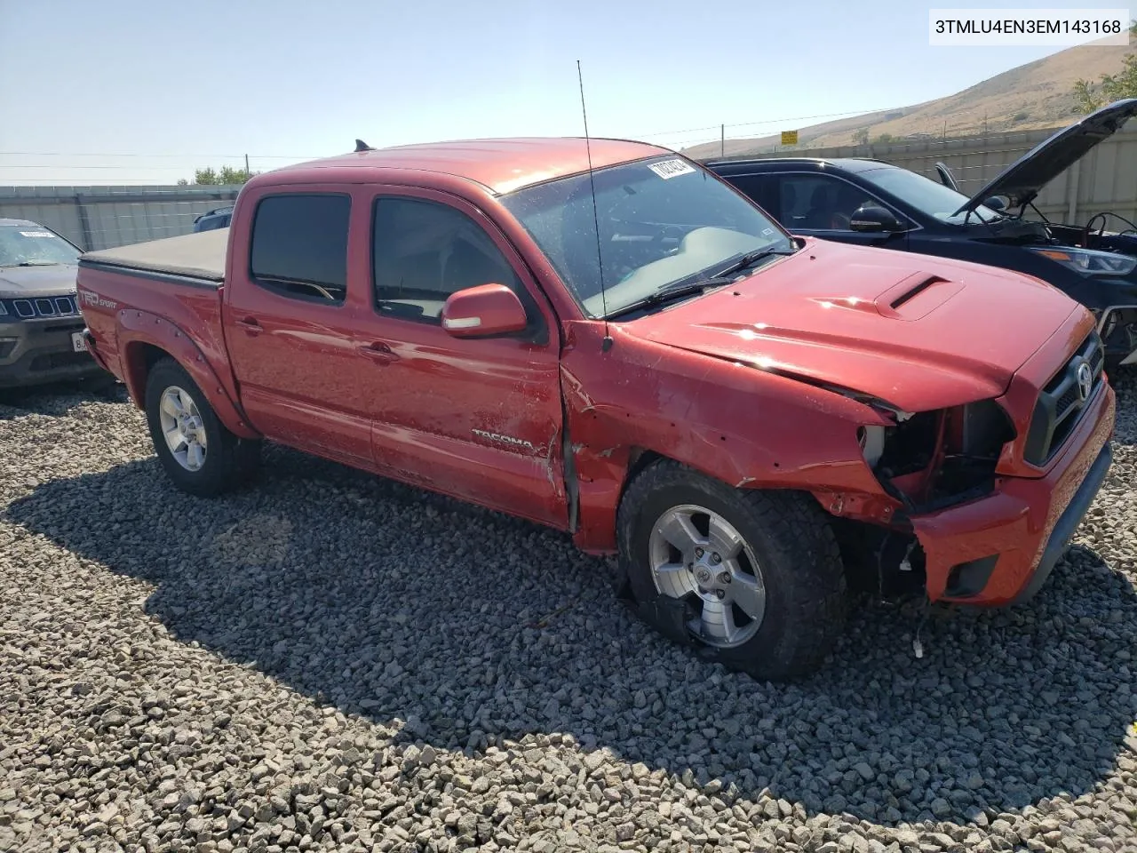 2014 Toyota Tacoma Double Cab VIN: 3TMLU4EN3EM143168 Lot: 70274274