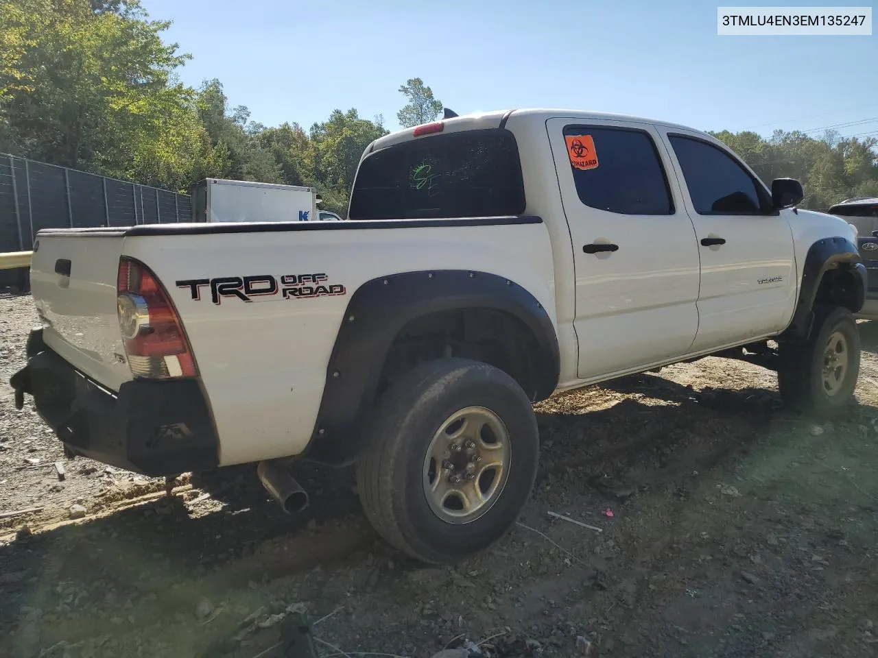 2014 Toyota Tacoma Double Cab VIN: 3TMLU4EN3EM135247 Lot: 75709234