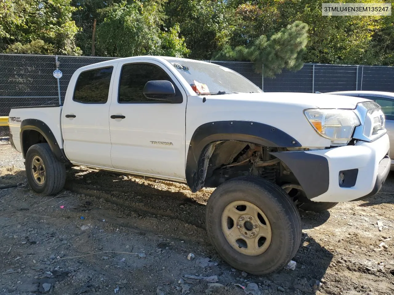 2014 Toyota Tacoma Double Cab VIN: 3TMLU4EN3EM135247 Lot: 75709234