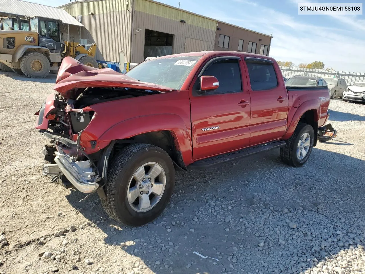 2014 Toyota Tacoma Double Cab Prerunner VIN: 3TMJU4GN0EM158103 Lot: 76967064