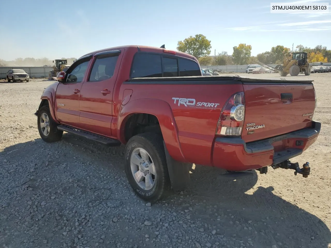 2014 Toyota Tacoma Double Cab Prerunner VIN: 3TMJU4GN0EM158103 Lot: 76967064