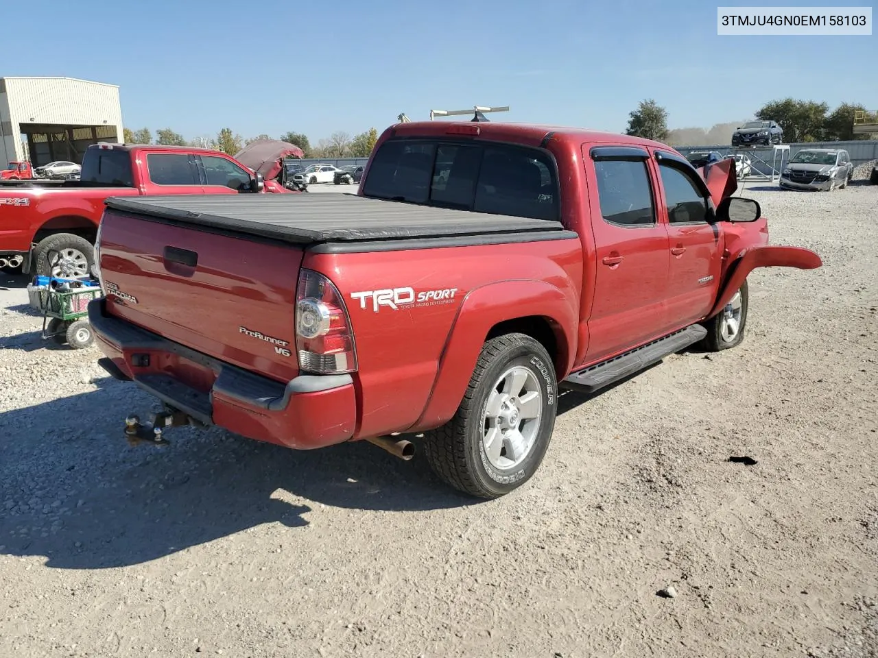 2014 Toyota Tacoma Double Cab Prerunner VIN: 3TMJU4GN0EM158103 Lot: 76967064