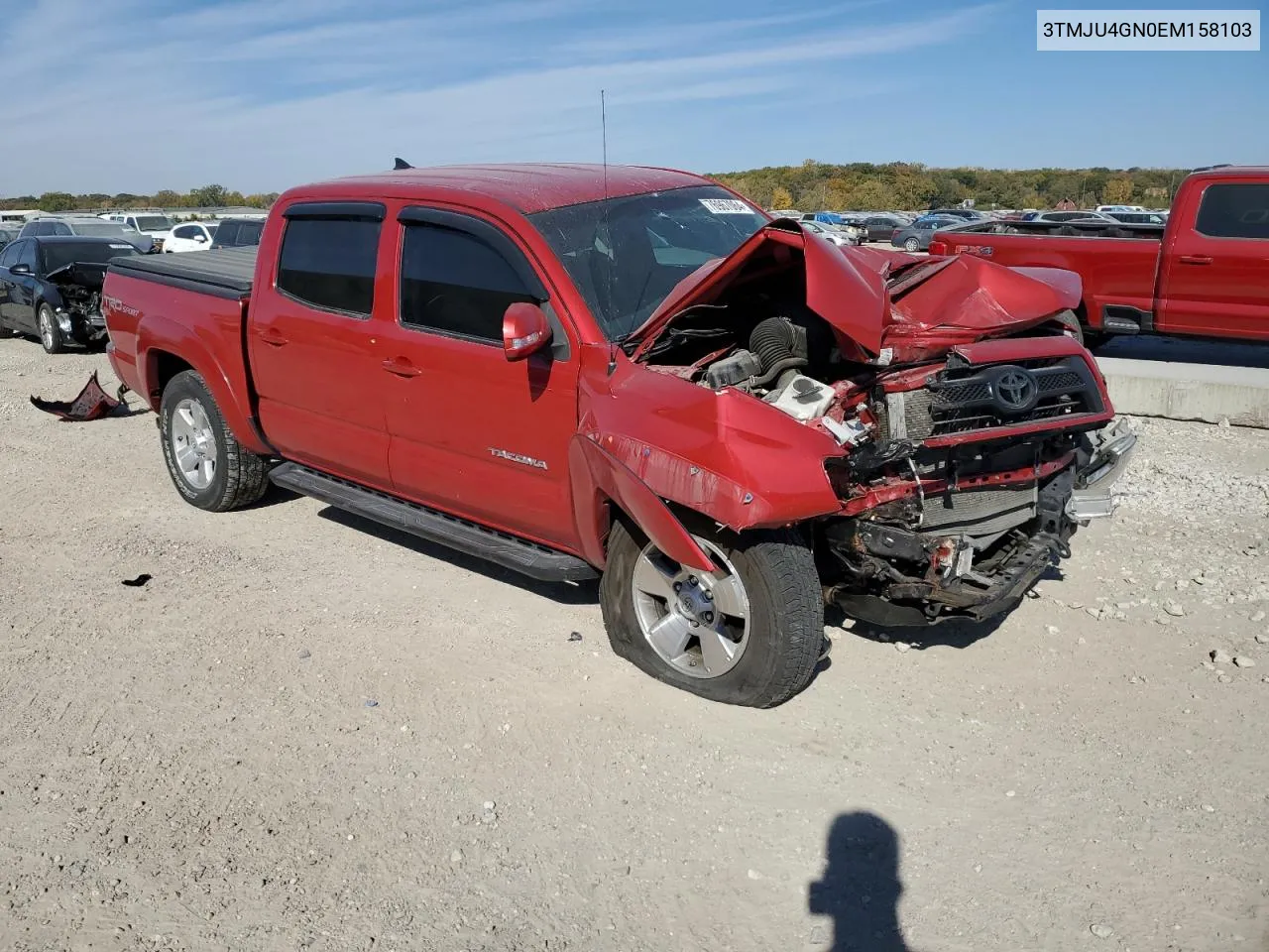 2014 Toyota Tacoma Double Cab Prerunner VIN: 3TMJU4GN0EM158103 Lot: 76967064