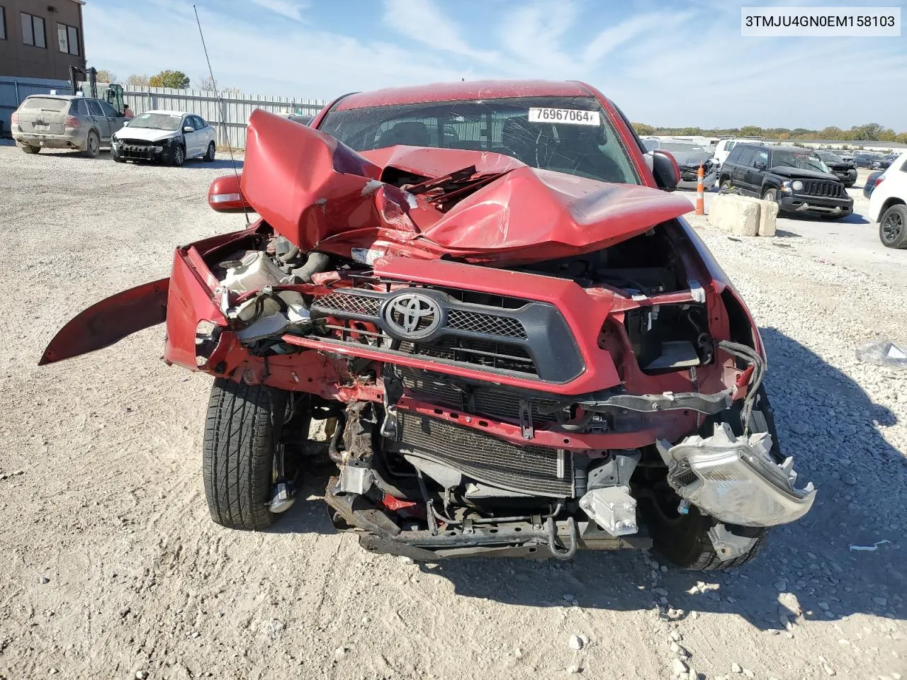 2014 Toyota Tacoma Double Cab Prerunner VIN: 3TMJU4GN0EM158103 Lot: 76967064