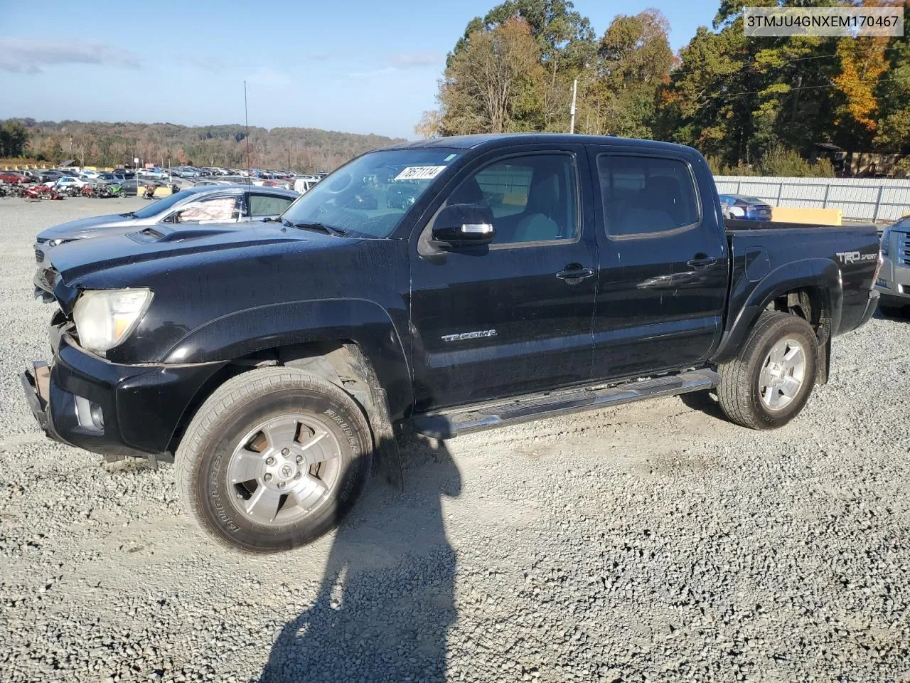 2014 Toyota Tacoma Double Cab Prerunner VIN: 3TMJU4GNXEM170467 Lot: 78571114