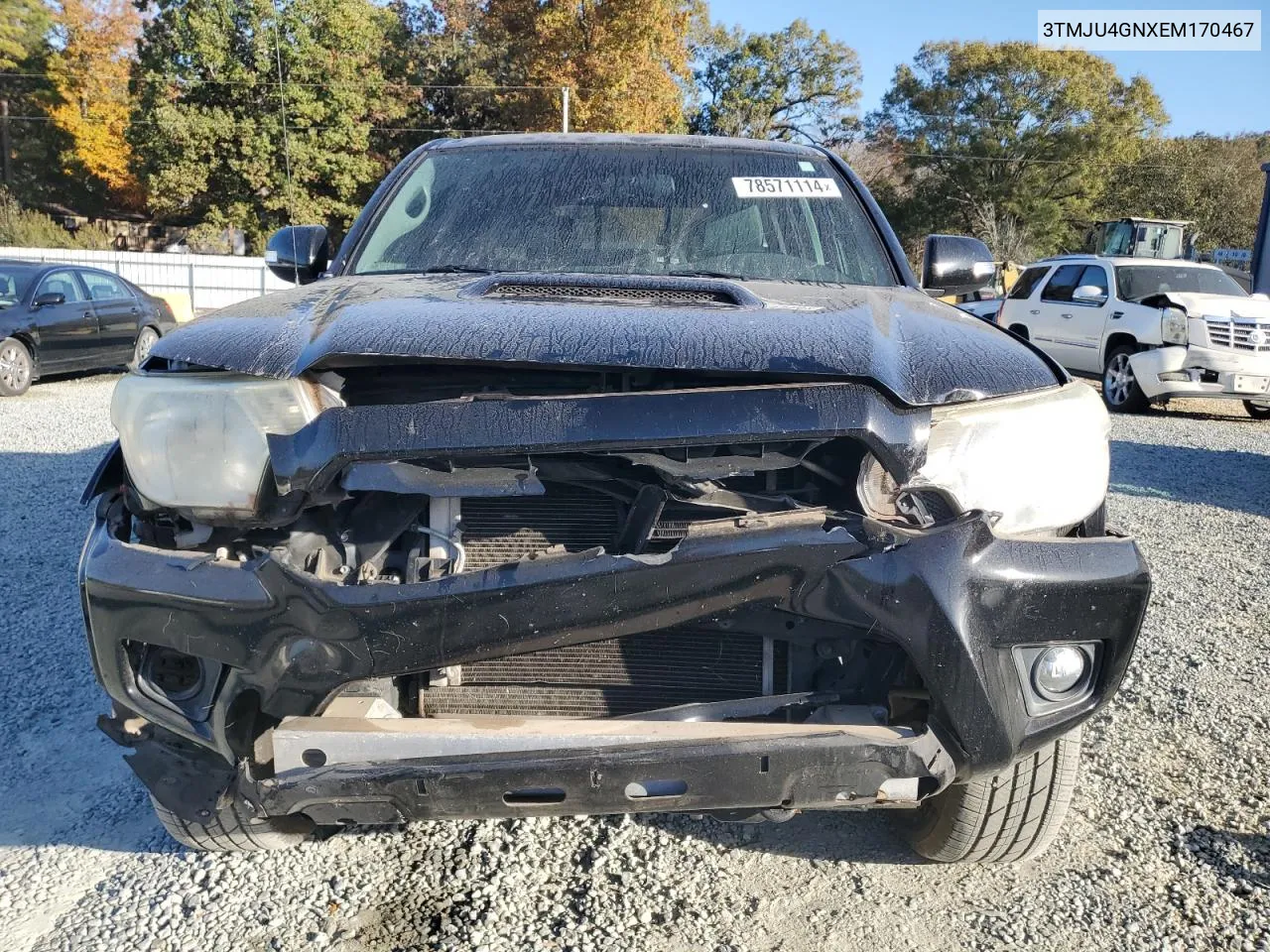 2014 Toyota Tacoma Double Cab Prerunner VIN: 3TMJU4GNXEM170467 Lot: 78571114