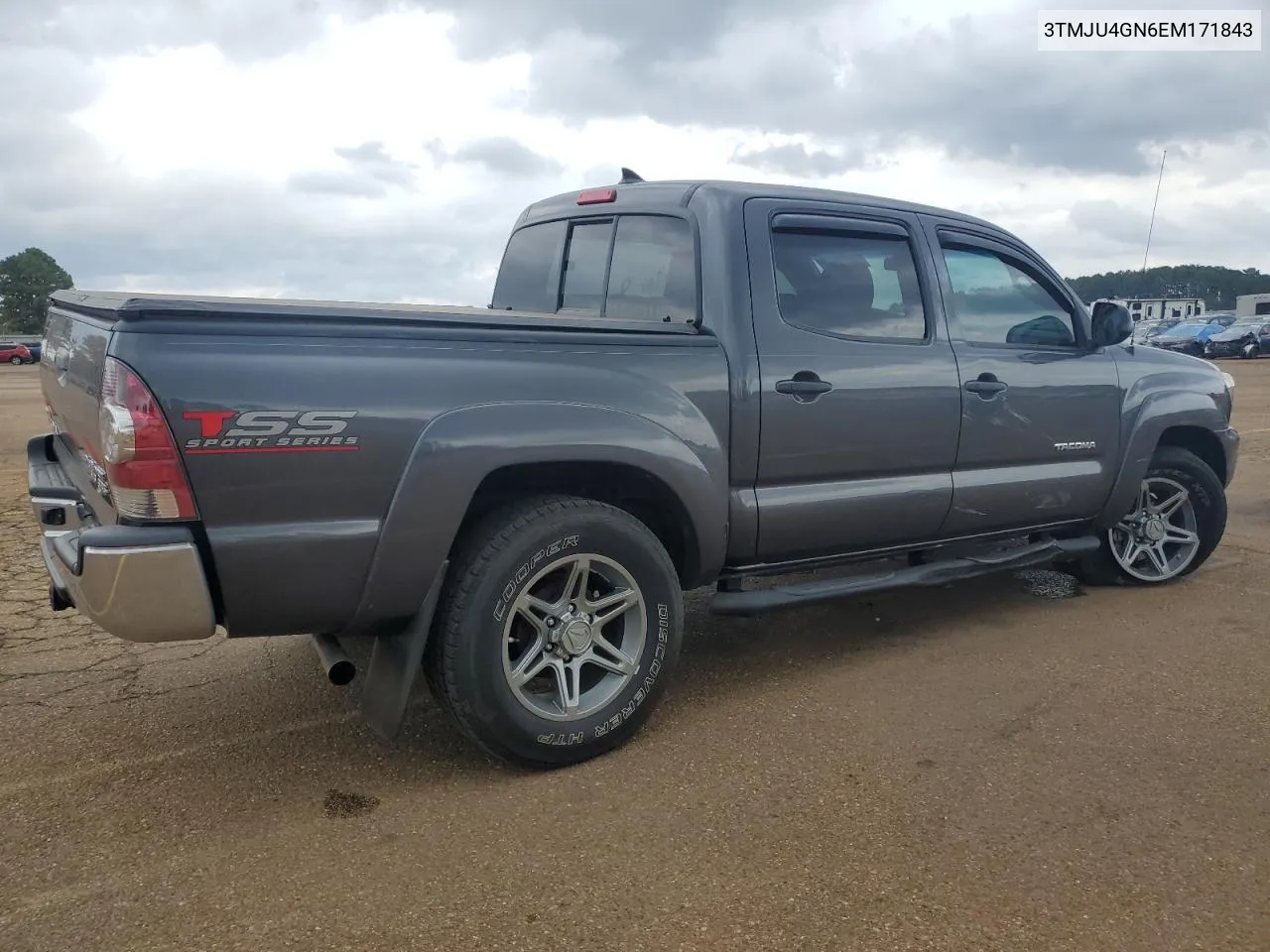 2014 Toyota Tacoma Double Cab Prerunner VIN: 3TMJU4GN6EM171843 Lot: 78720864