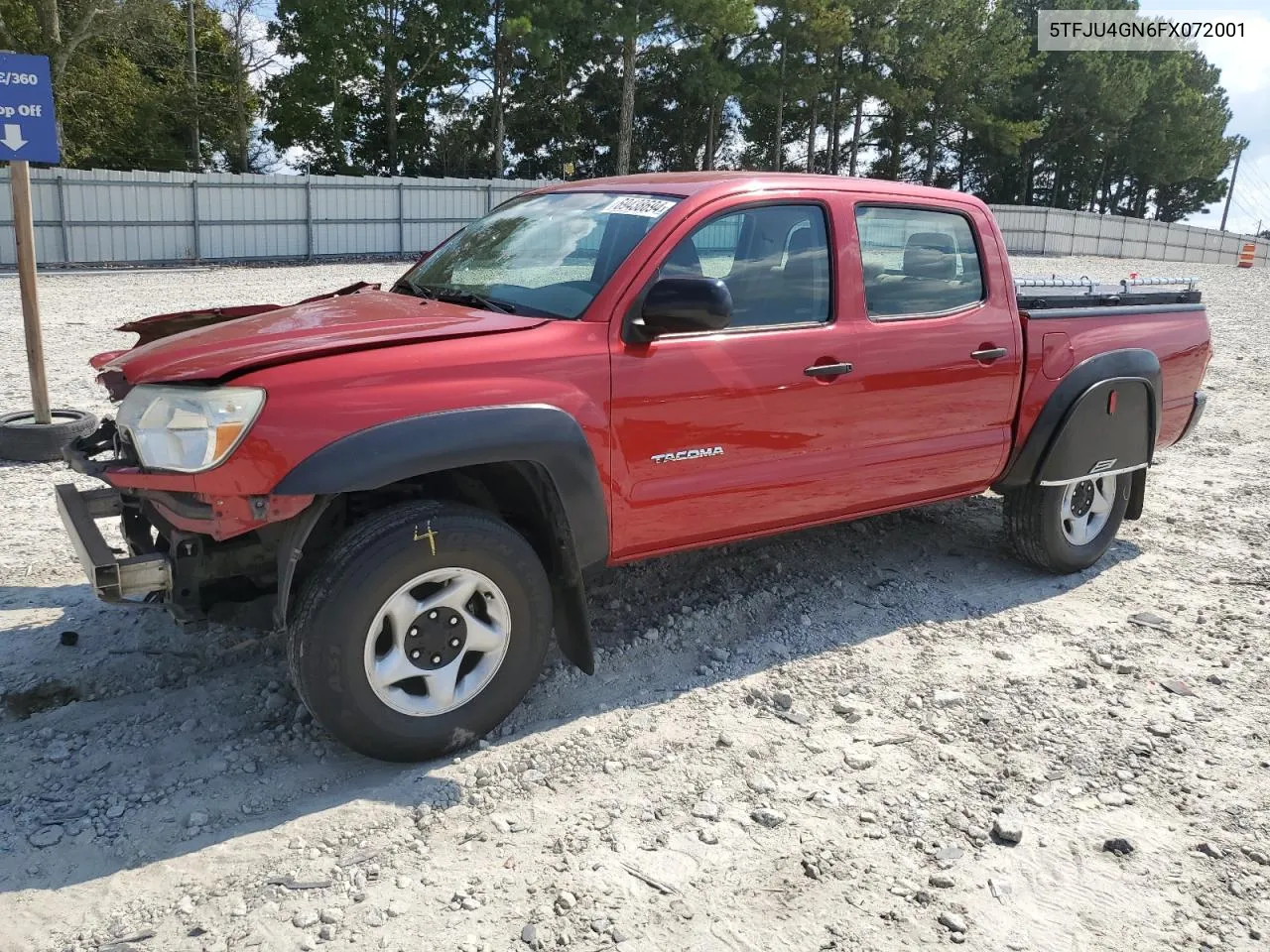 2015 Toyota Tacoma Double Cab Prerunner VIN: 5TFJU4GN6FX072001 Lot: 69438694