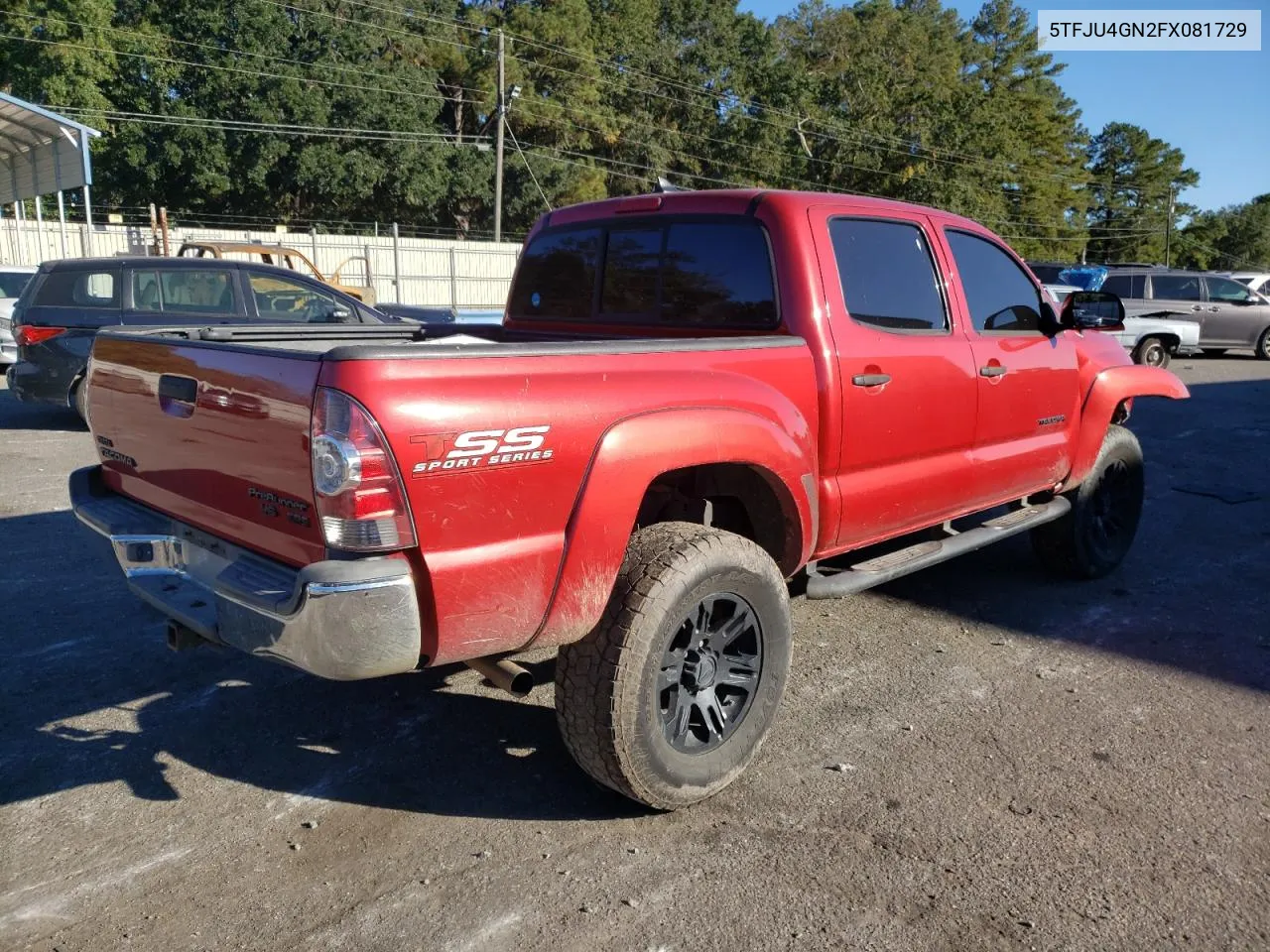 2015 Toyota Tacoma Double Cab Prerunner VIN: 5TFJU4GN2FX081729 Lot: 76142454