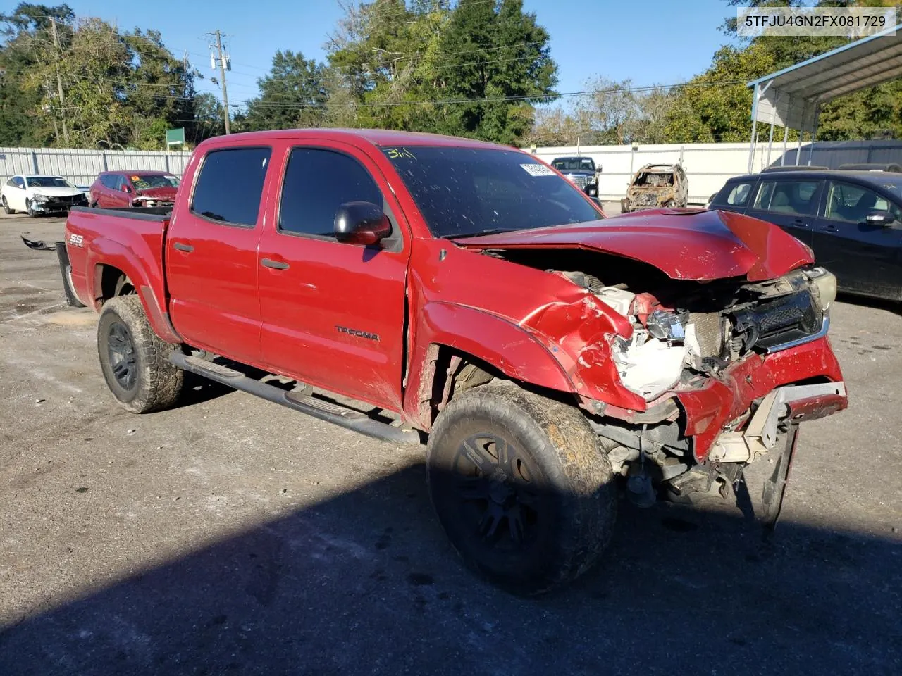 2015 Toyota Tacoma Double Cab Prerunner VIN: 5TFJU4GN2FX081729 Lot: 76142454