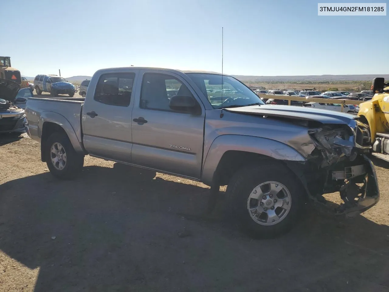 2015 Toyota Tacoma Double Cab Prerunner VIN: 3TMJU4GN2FM181285 Lot: 77010744