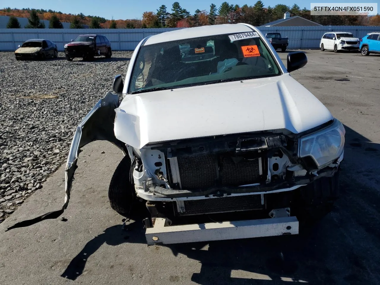 2015 Toyota Tacoma Access Cab VIN: 5TFTX4CN4FX051590 Lot: 78079484