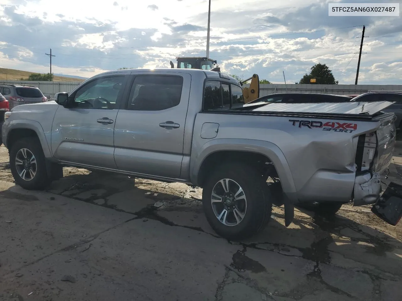 2016 Toyota Tacoma Double Cab VIN: 5TFCZ5AN6GX027487 Lot: 69456574