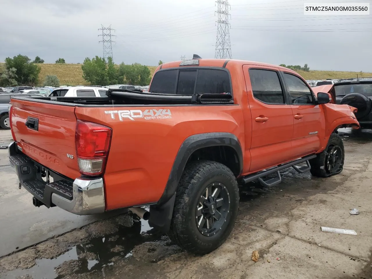 2016 Toyota Tacoma Double Cab VIN: 3TMCZ5AN0GM035560 Lot: 70042724