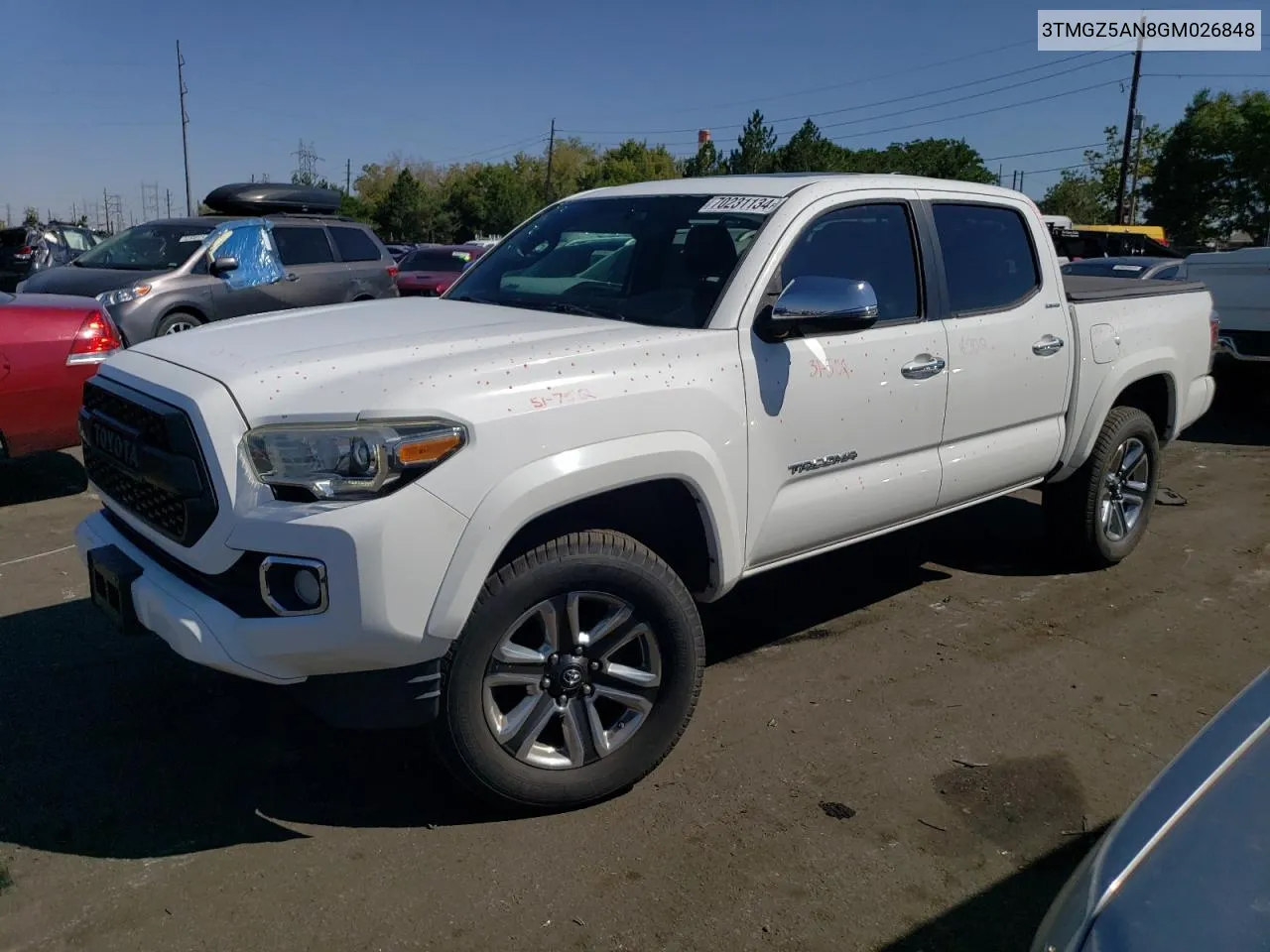 2016 Toyota Tacoma Double Cab VIN: 3TMGZ5AN8GM026848 Lot: 70231134